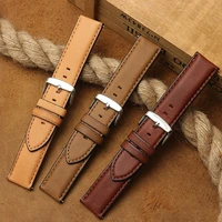 onthelevel genuine cow leather watch strap handmade retro 20 22mm tan khaki brown with quick release bar d