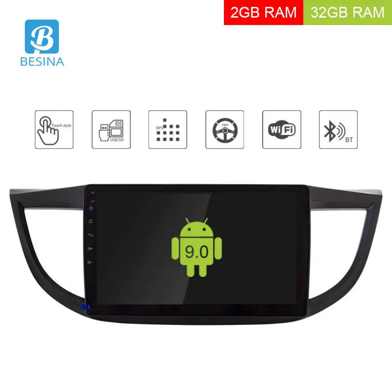Автомобильный мультимедийный плеер Besina 10 1 дюйма Android 9 0 GPS-навигация 2 Гб + 32 ГБ |
