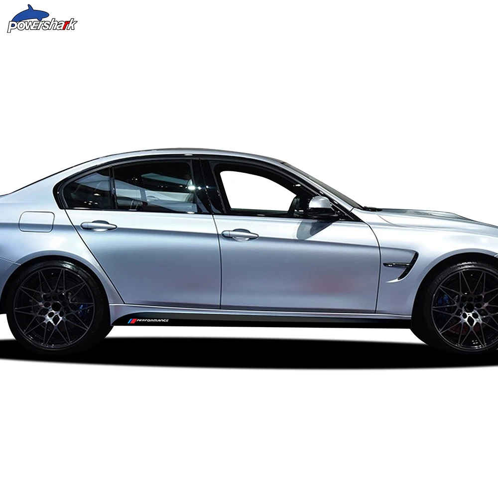 

2 Pcs Car Door Side Stripes Skirt Sticker M Performance 5D Carbon Fiber Vinyl Decal For BMW M3 F80 G80 CS GTR Accessories