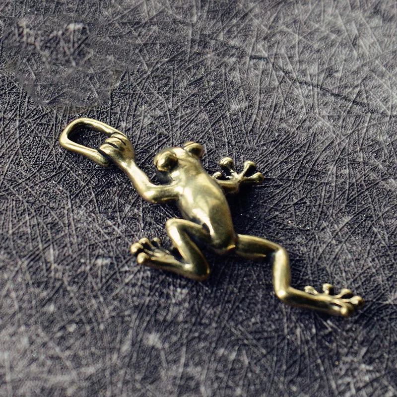 Новинка карманные фигурки мини из чистой меди лягушек латуни lucky Статуэтка