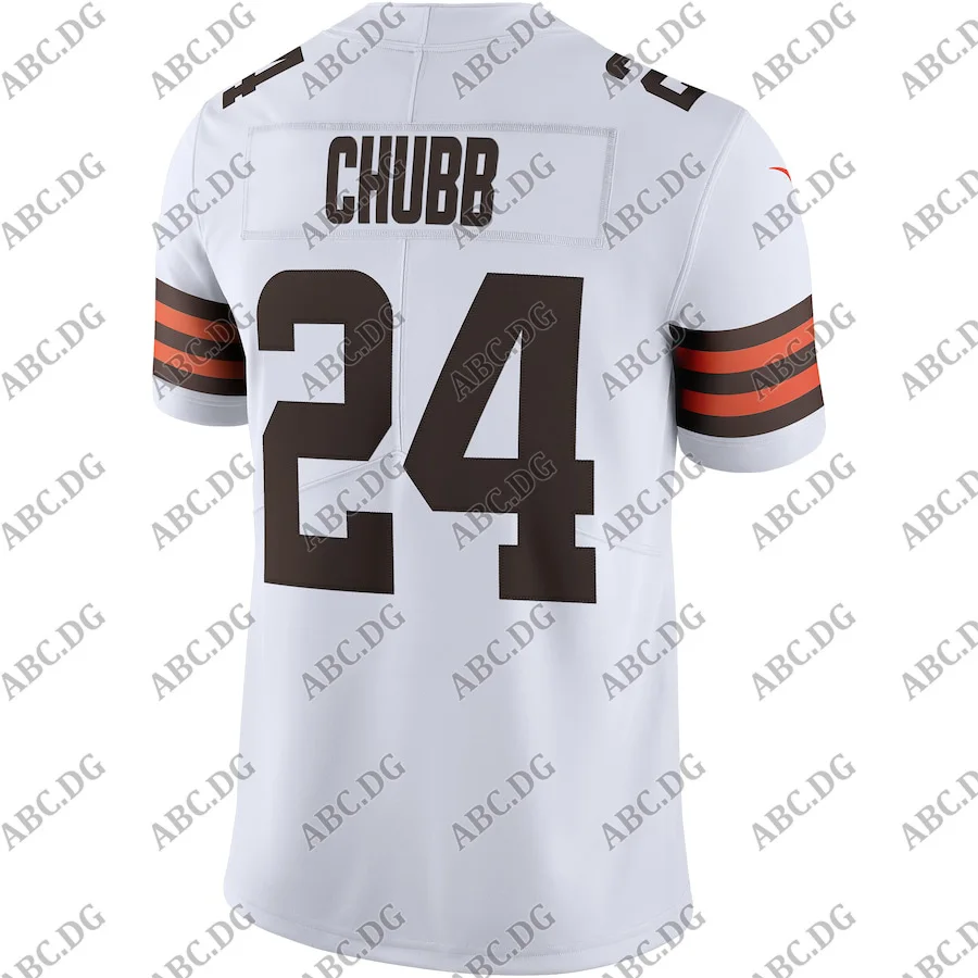 

Customized Stitch American Football Jersey Men Women Kid Youth Cleveland Nick Chubb White Vapor Limited Jersey