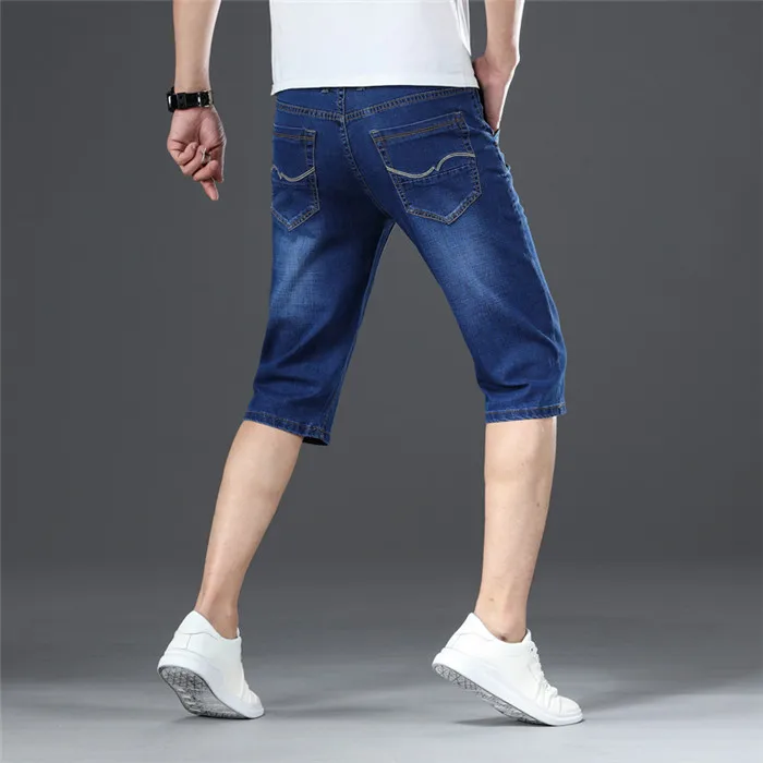 Мужские джинсовые шорты в стиле ретро светло коричневые повседневные из денима