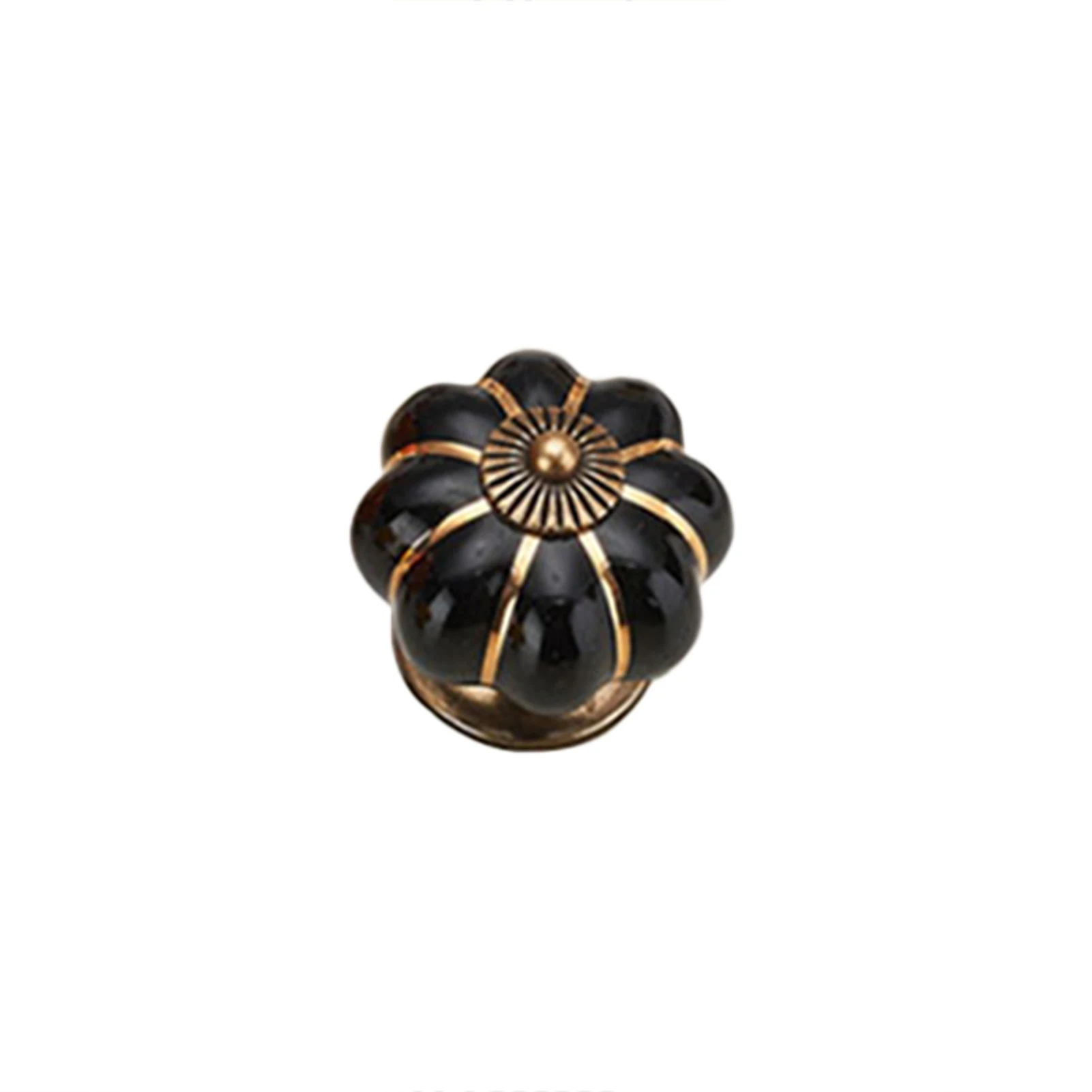 

2 Pcs/Set Vintage Pumpkin Ceramic Door Knobs Cabinet Drawer Cupboard Kitchen Pull JS23