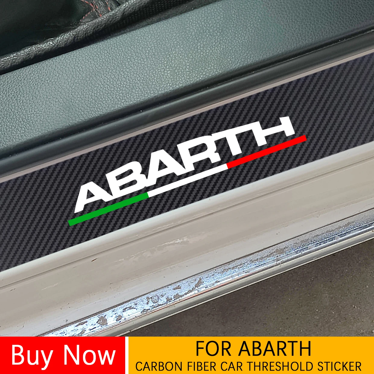 

Carbon Fiber Car Door Threshold Pedal Scuff Plate Stickers For Fiat abarth 595 Turismo 695 punto evo 124 spider Auto Accessories