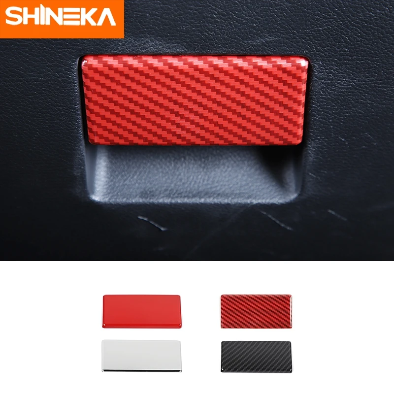 

SHINEKA Interior Mouldings For Dodge RAM 1500 2010-2017 Car Co-pilot Storage Box Handle Decoration Cover Stickers Accessories