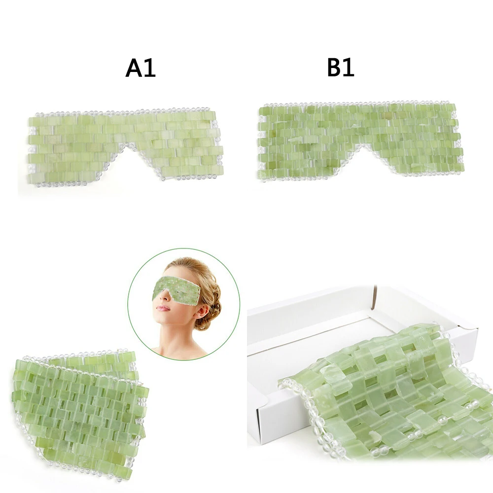 Натуральная Нефритовая маска для глаз каменный массажер лица релаксация кожи