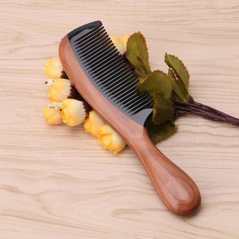 Pro Natural Ox Horn Green Sandalwood Fragrant Comb Wooden Handle Combs Hair Care | Красота и здоровье