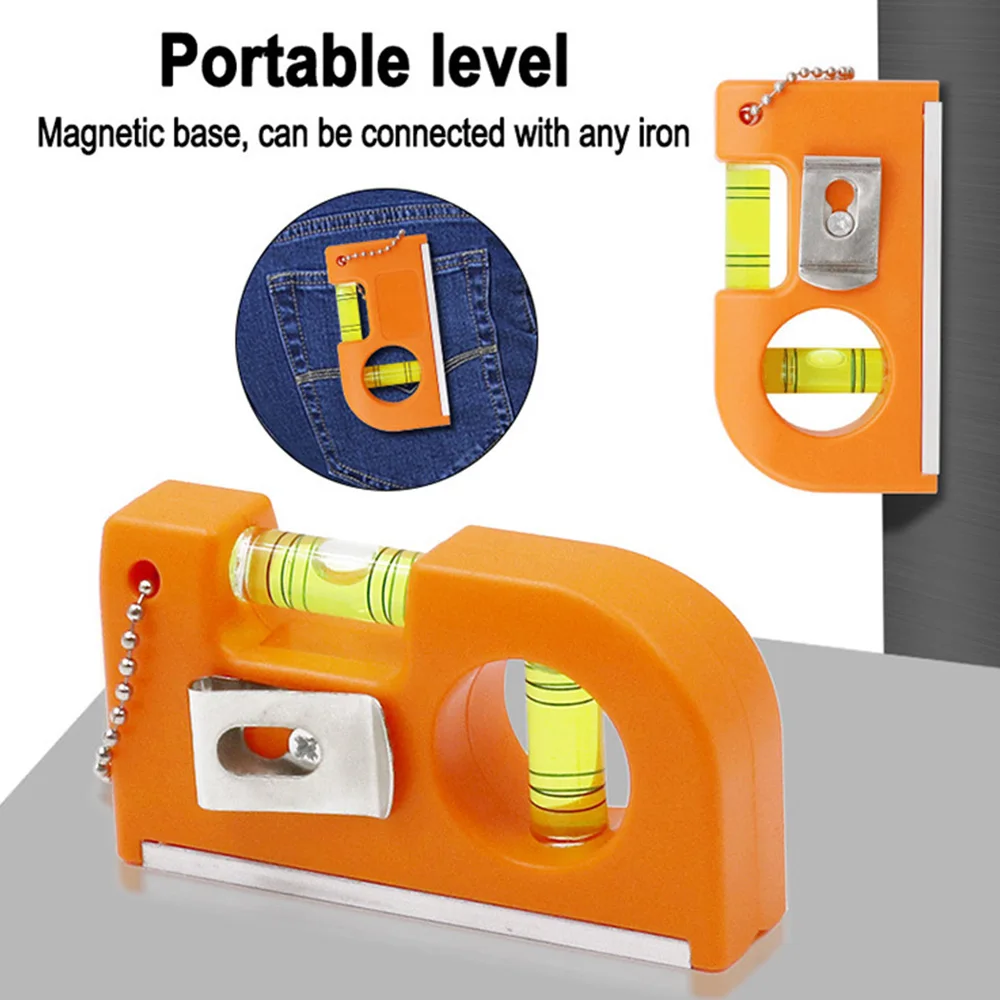 Мини брелок линейка уровня с магнитом база Дух Уровень точный пузырьковый зажим