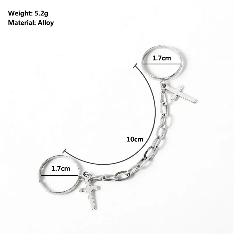 Панк крутые хип хоп кольца крест Многослойные Регулируемые Цепи четыре открытые