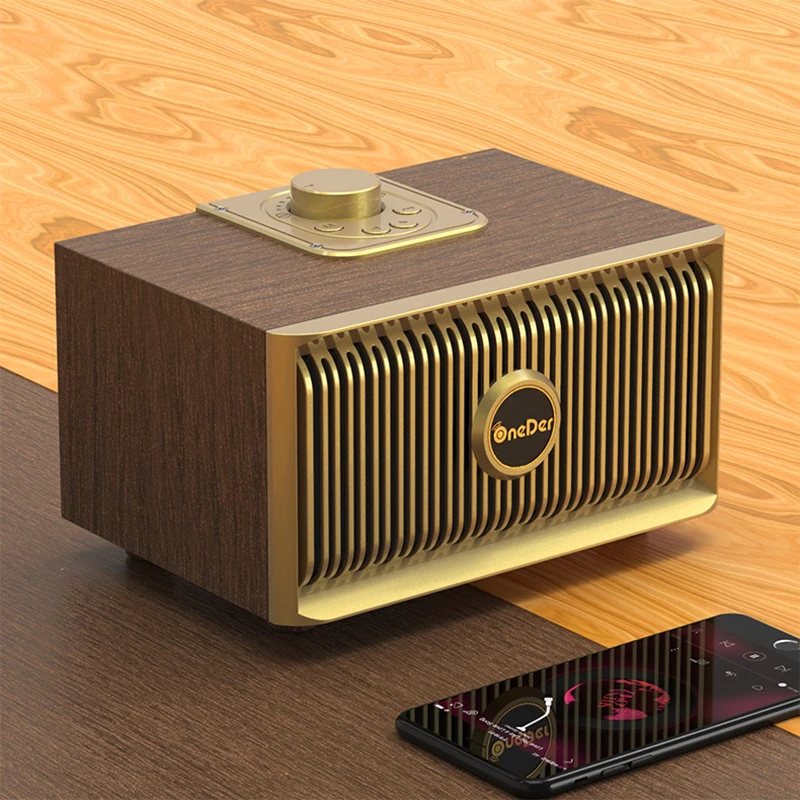 Фото OneDer V5 FM радио Bluetooth колонка ретро портативный беспроводной AM NOAA - купить