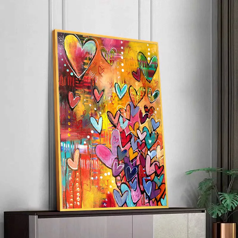 

Colorful and Beautiful Love Hearts Posters and Prints Canvas Paintings Wall Art Pictures for Living Room Decor Cuadros