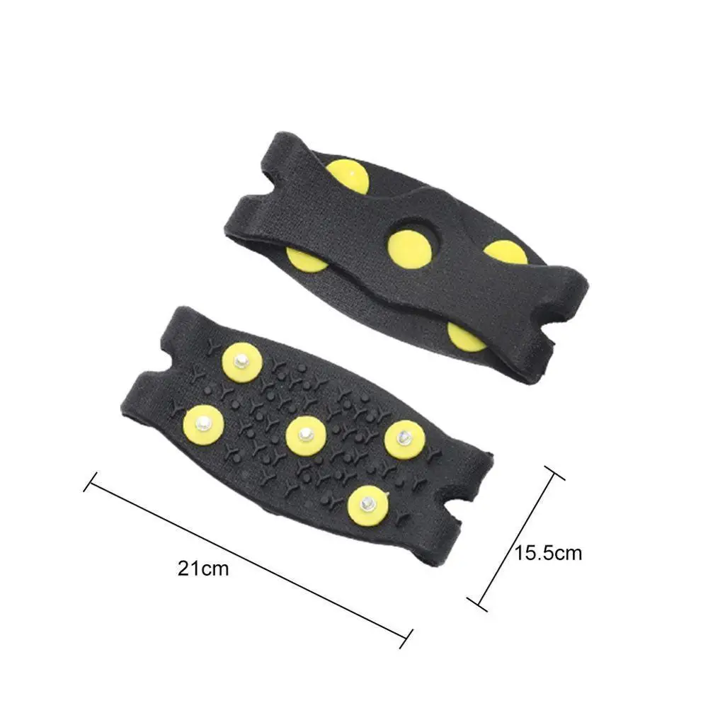 

1 Pair Ice Climbing Anti Slip Spikes Grips Crampons Stud Cover Cleats Black Gripper Shoes Climbing Crampons Ice Silicone Sh