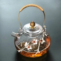 handmade glass teapot heat resistant kung fu boiling water hammer glass pot filter tea brewing tea home tea bubble teapot