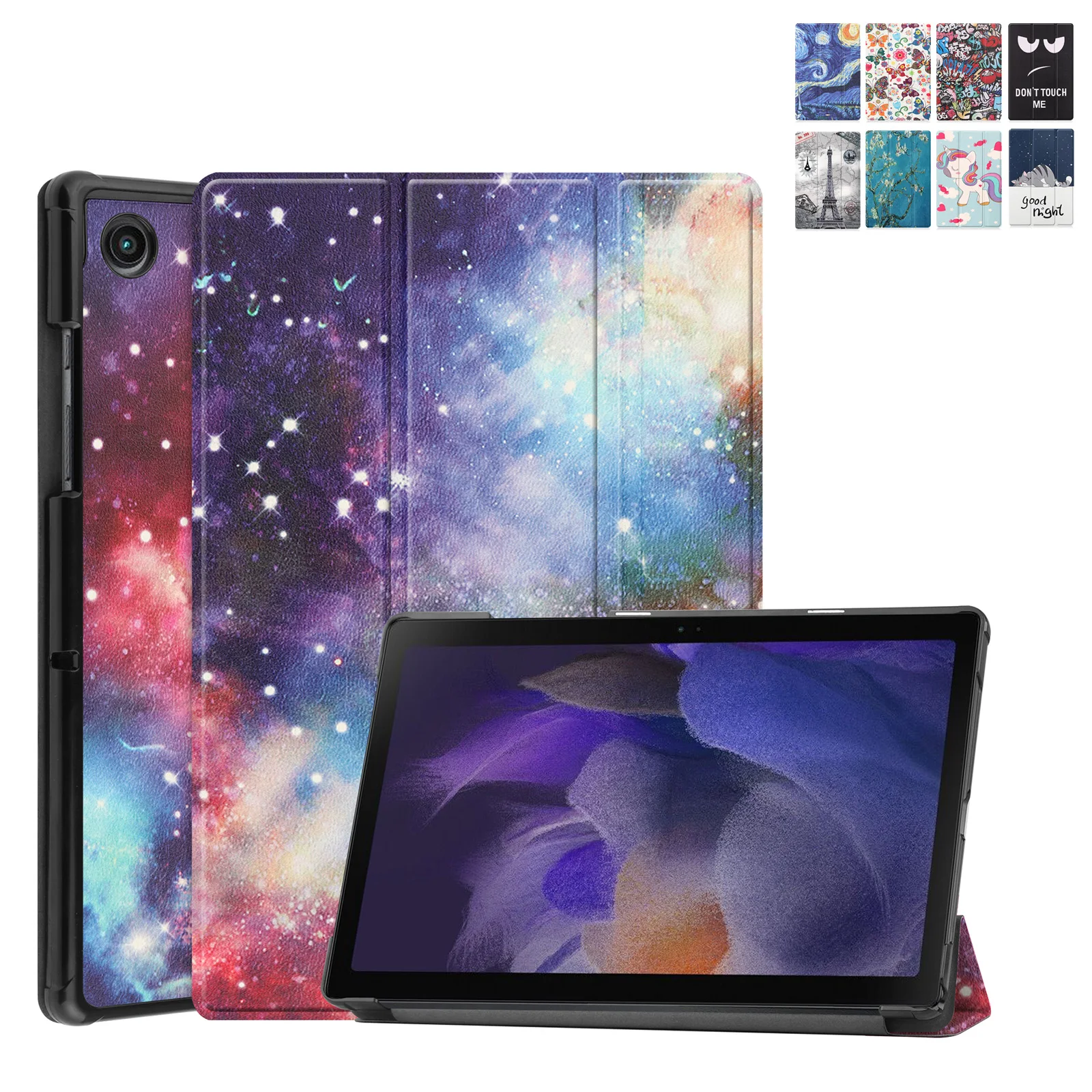 

Smart Cover Flip Leather Stand Case for Samsung Galaxy Tab A8 2021 Version Cartoon Tri-fold Shell Auto Wake Up Sleep
