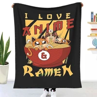 i love anime and ramen for anime lover throw blanket 3d printed sofa bedroom decorative blanket children adult christmas gift