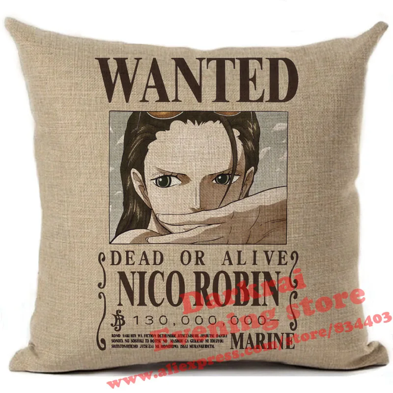 7 Аниме one piece Wanted Order Чехлы для подушек, Мультяшные украшения для дома, гостиной, дивана, поясные подушки, декоративная наволочка - Цвет: 7