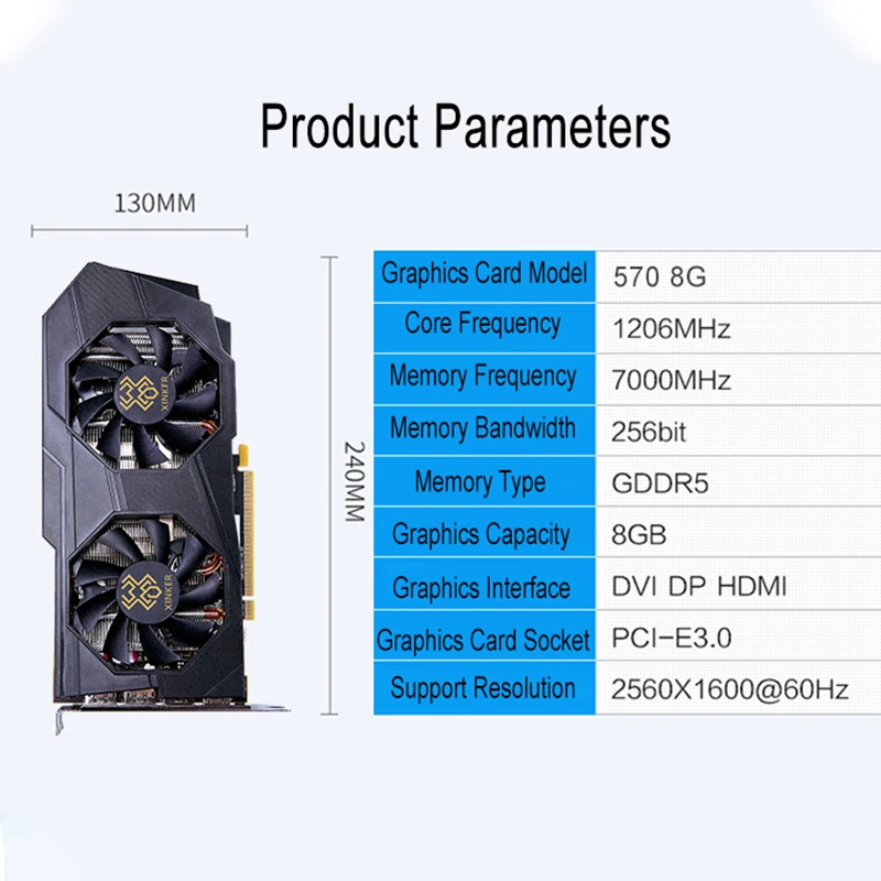 Видеокарта Rx570 8 ГБ Gddr5 Pci Express X16 3,0 внешние видеографические карты для настольных игр ETH Mining