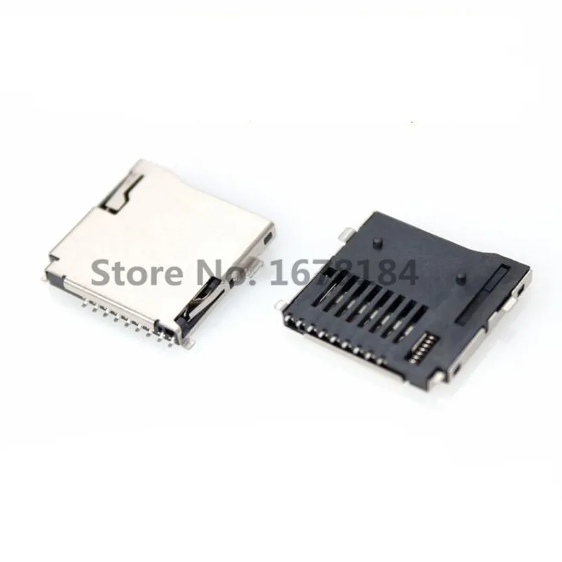 100 шт. гнездо для Micro SD карты SMD 9Pin TF карта Паяные Разъемы адаптер автоматический