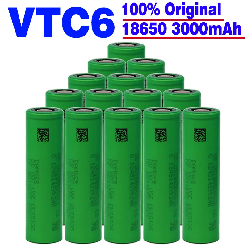 Оригинальный 18650 аккумулятор 3 7 V 3000mAh литий ионный для sony US18650 VTC6 электронные