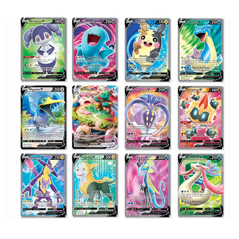 50 300 шт французская версия Pokemon Card с 100 тегов команда 200 G x 150 V Max VMAX|Коллекционные
