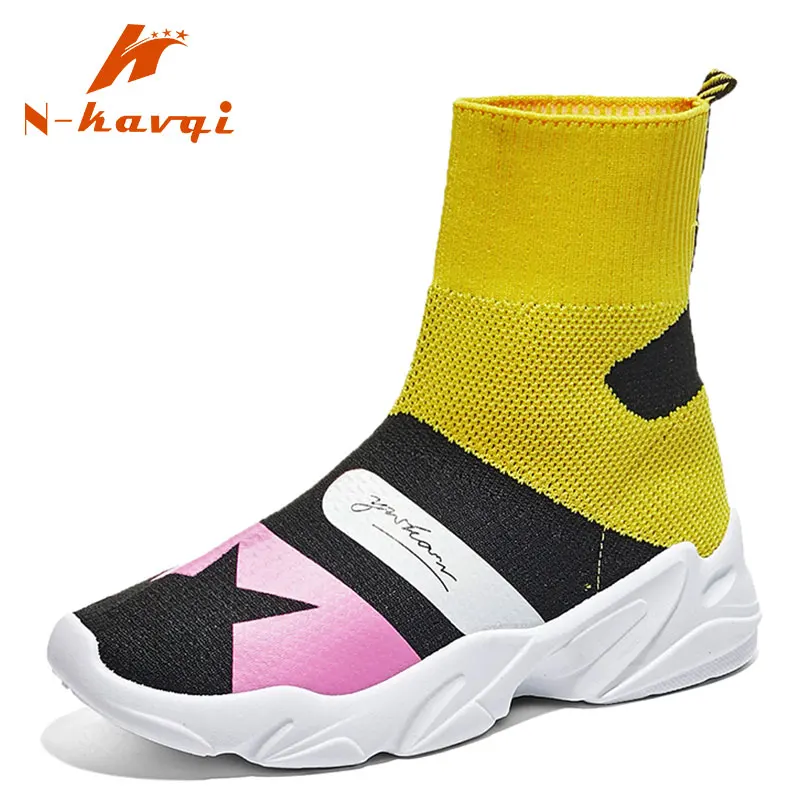 NKAVQI/женская трикотажная дышащая обувь носки женские ботинки с массивным
