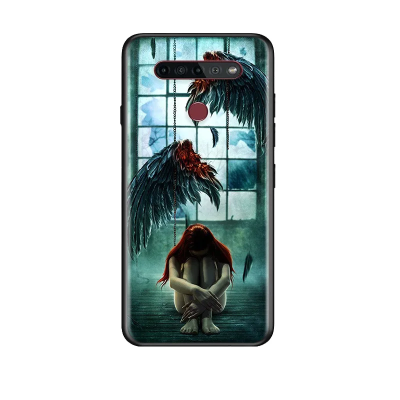 

Cool Angel wing For LG G8 V30 V35 V40 V50 V60 Q60 K40S K50S K41S K51S K61 K71 K22 ThinQ 5G Phone Case