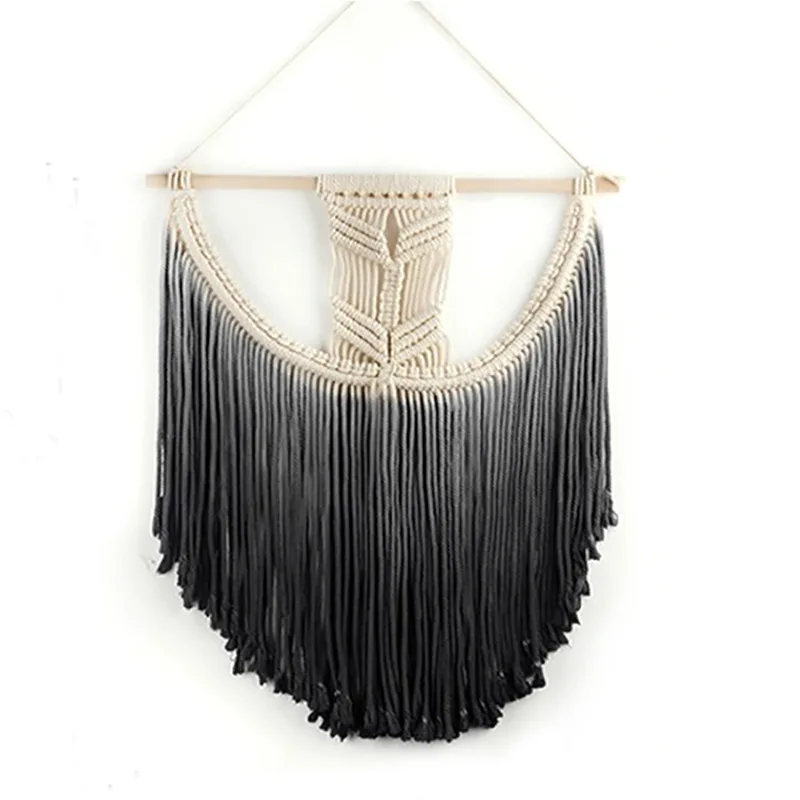 

Hand-woven Cotton Thread Dyeing Tassel Tapestry Home Decoration Boho Home Decor Room Decor Aesthetic