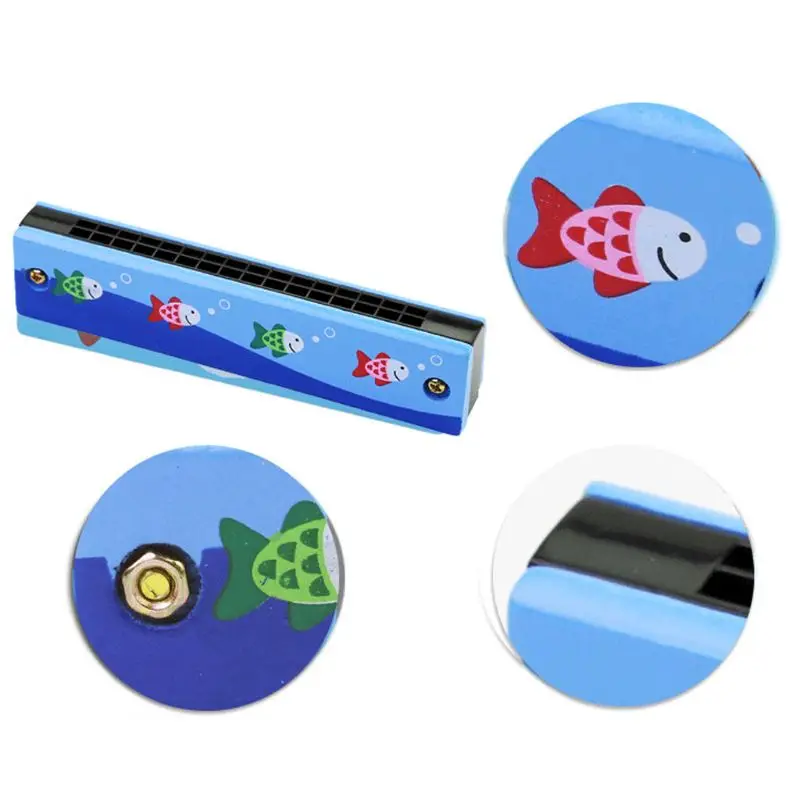 16 Hole Cute Harmonica for Beginners Cartoon Pattern Kids Musical Instrument