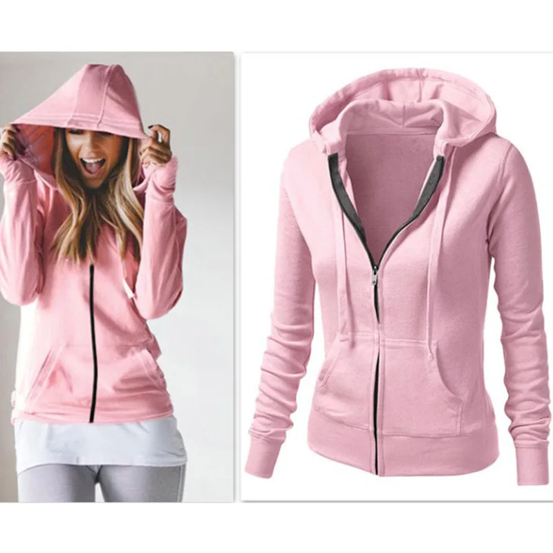 Женский кардиган на молнии с длинными рукавами тонкое пальто капюшоном модное