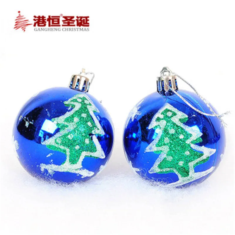 6 шт. Рождественская елка окрашенные шарики рождественские украшения Висячие для рождественской