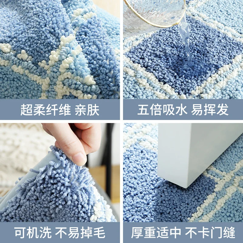 Мягкий домашний ковер Противоскользящий коврик для унитаза впитывающий воду на