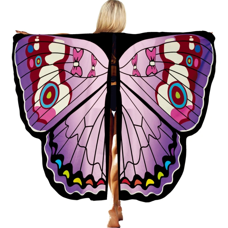 Бабочка шаль фея дамы накидка Хэллоуин градиент цвет украшение в виде танцующих