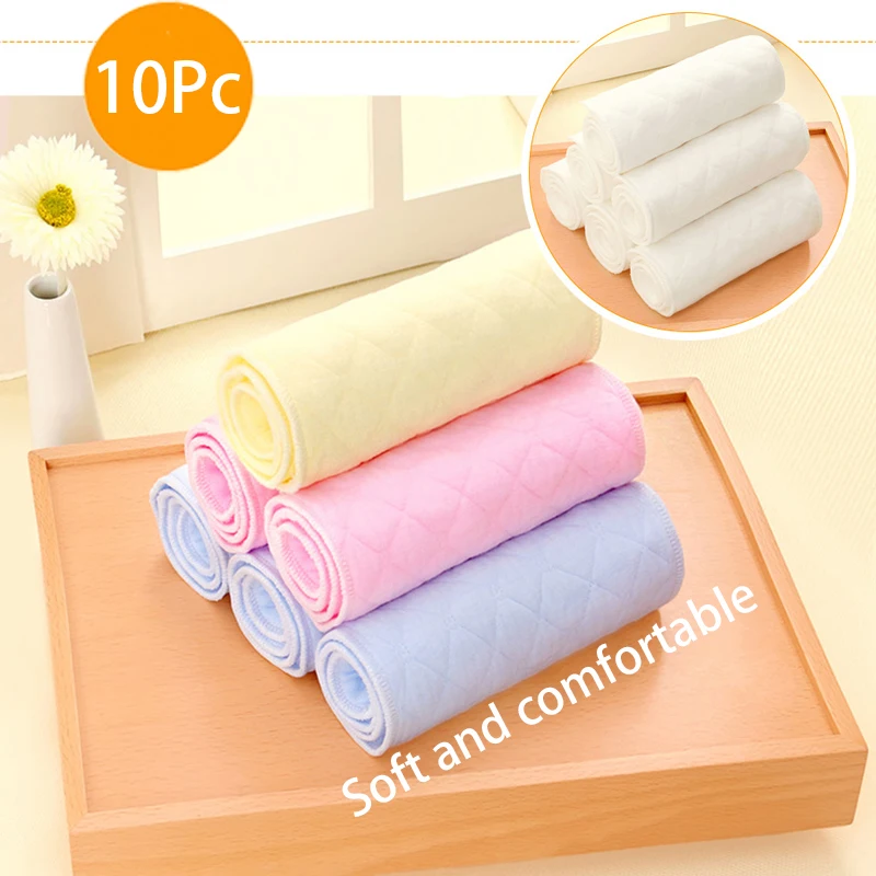 

10Pcs Color Ecological Diapers Panties Boosters Liners Reusable Washable Diaper Inserts Quality Elastic Pocket Cloth Baby Nappy