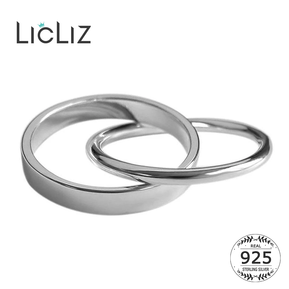 Женские двойные кольца lililiz белое золото ювелирное изделие с полировкой