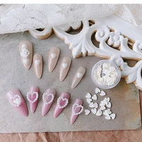 30100pcs mixed shape nail art accessories white resin heart bowknot cartoon fingernail diy decoration