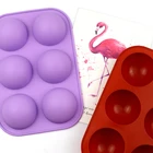 6 cavity полукруг силиконовая форма для выпечки в форме цветка для шоколада кекс мусс Желейный пудинг мороженое хлеб жаропрочная посуда для десерта инструменты