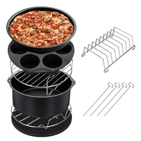 7pcs 8 inch air fryer accessories set chips baking pizza pan kitchen tool 5 25 8qt cnim hot