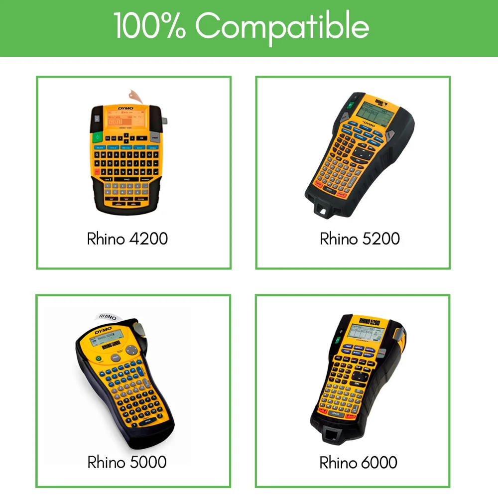 9 мм 18053 кассета для DYMO Rhino термоусадочная лента Промышленная черная на белая 4200 5200