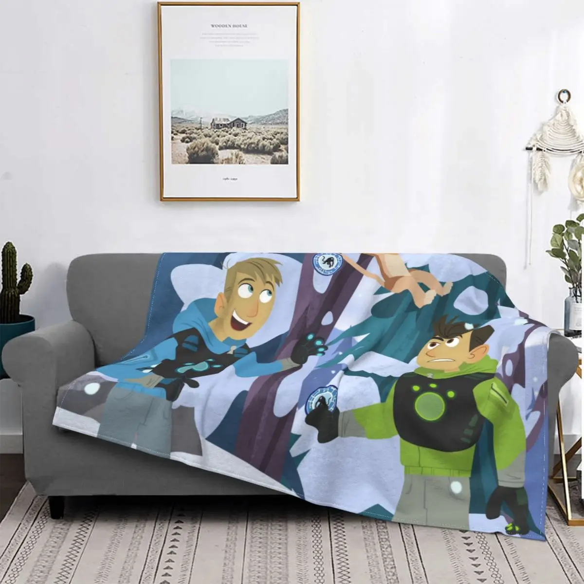 

Портативные теплые пледы дикой природы Kratts с изображением Криса, обезьяны, постельное белье для путешествий