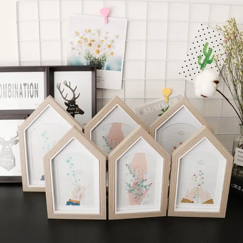 Деревянная фоторамка на крышу 3 откидных тройных рамы для картин ремесла холст