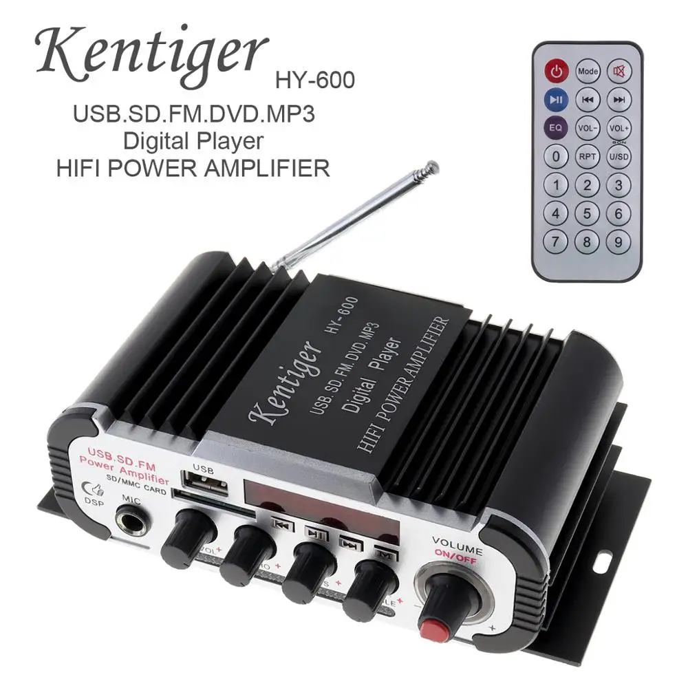 Автомобильный аудио усилитель мощности 2 канала Hi Fi FM радио USB MP3 стерео цифровой