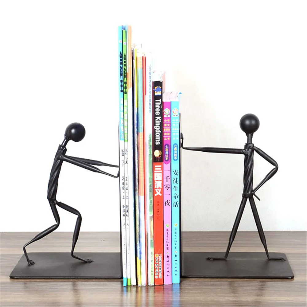 a pair Fashion Human Shape bicycle S Bookshelf Bookends School Office Stationery