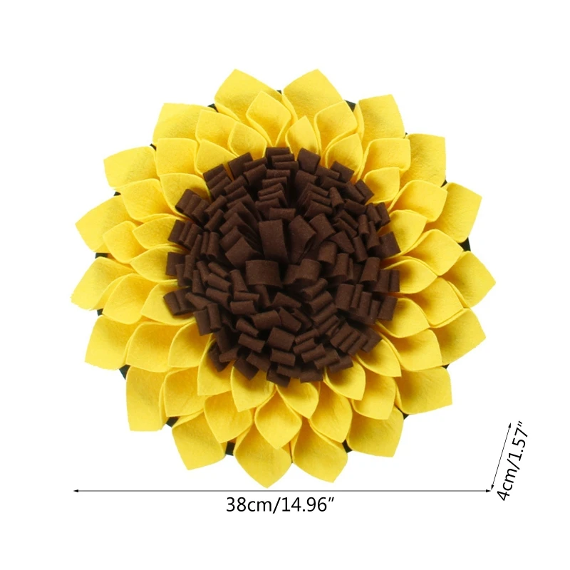 

Pet Dog Snuffle Mat Nose Smell Training Sniffing Pad Slow Feeding Bowl Food Dispenser Relieve Stress Sunflower Puzzle