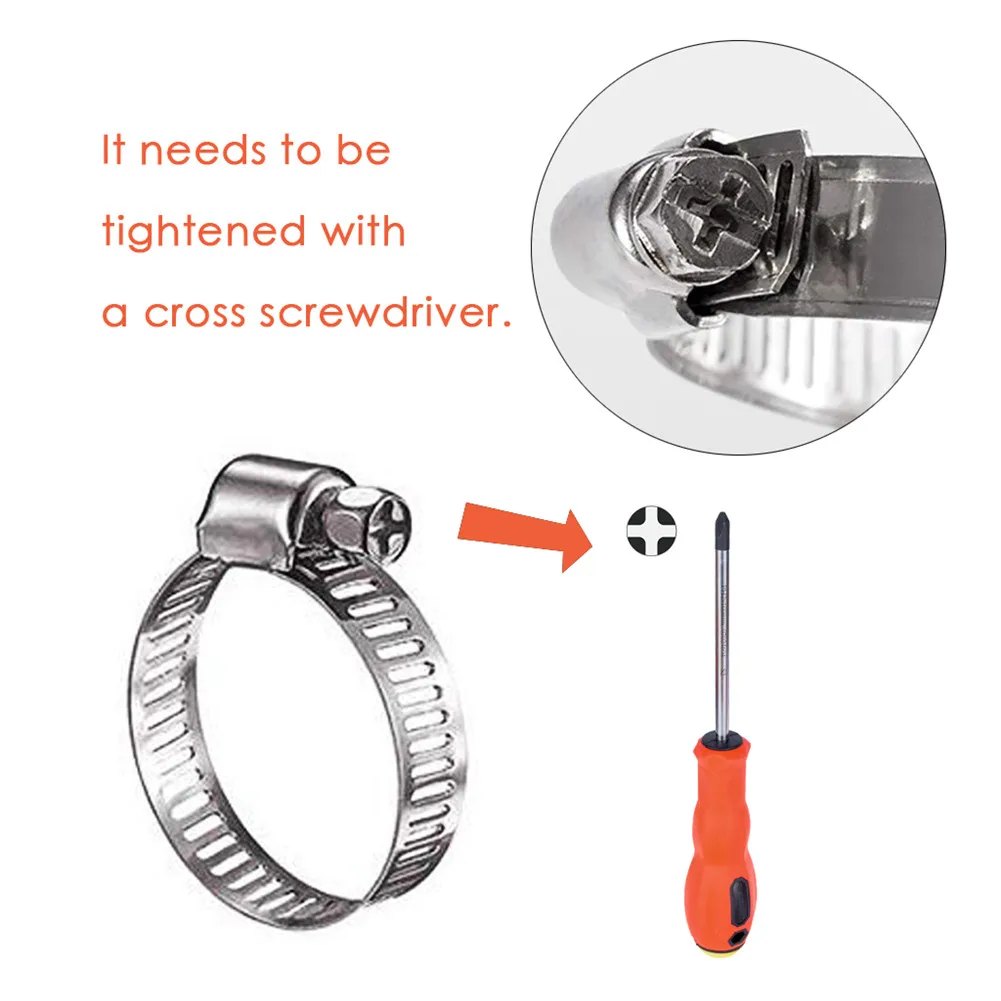 Зажим для шланга с винтовым червячным приводом 13-19 мм зажим из нержавеющей стали