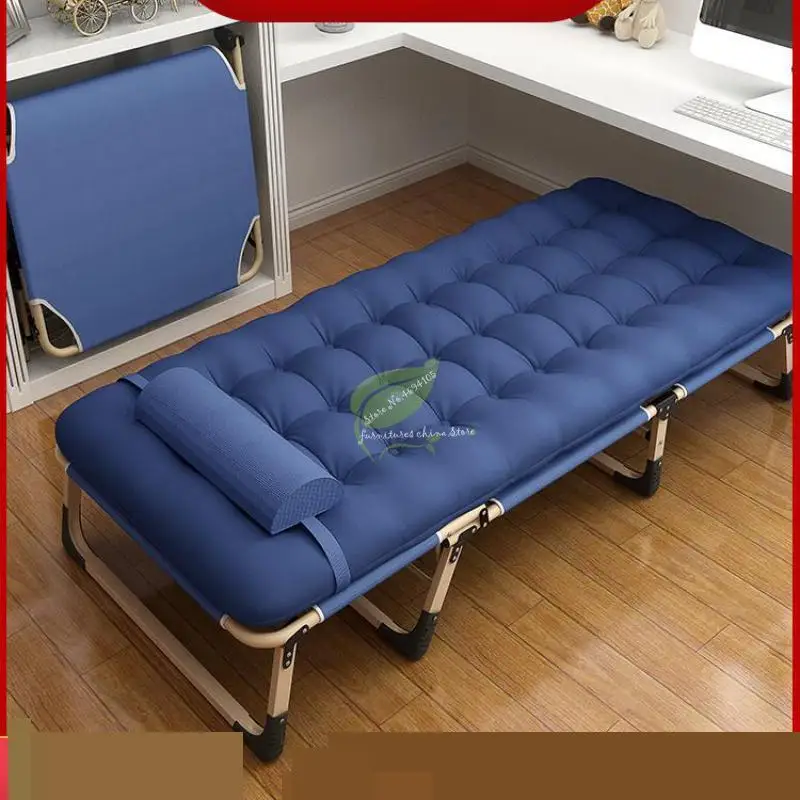 저렴한 접이식 침대 싱글 침대 사무실 간단한 점심 침대 다기능 휴대용 캠프 침대 홈 낮잠 라운지 의자