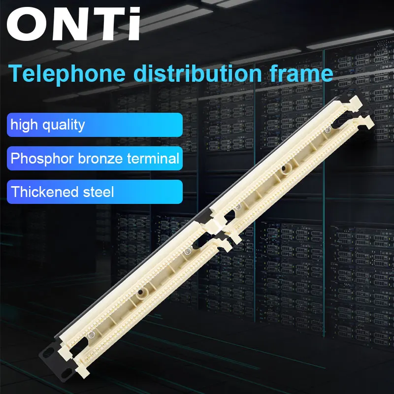 ONTi 19" Cabinet Rack 100pairs Telephone Module 110 Distribution Frame RJ11 Voice 4C 2C Cable 110 Telephone Patch Panel