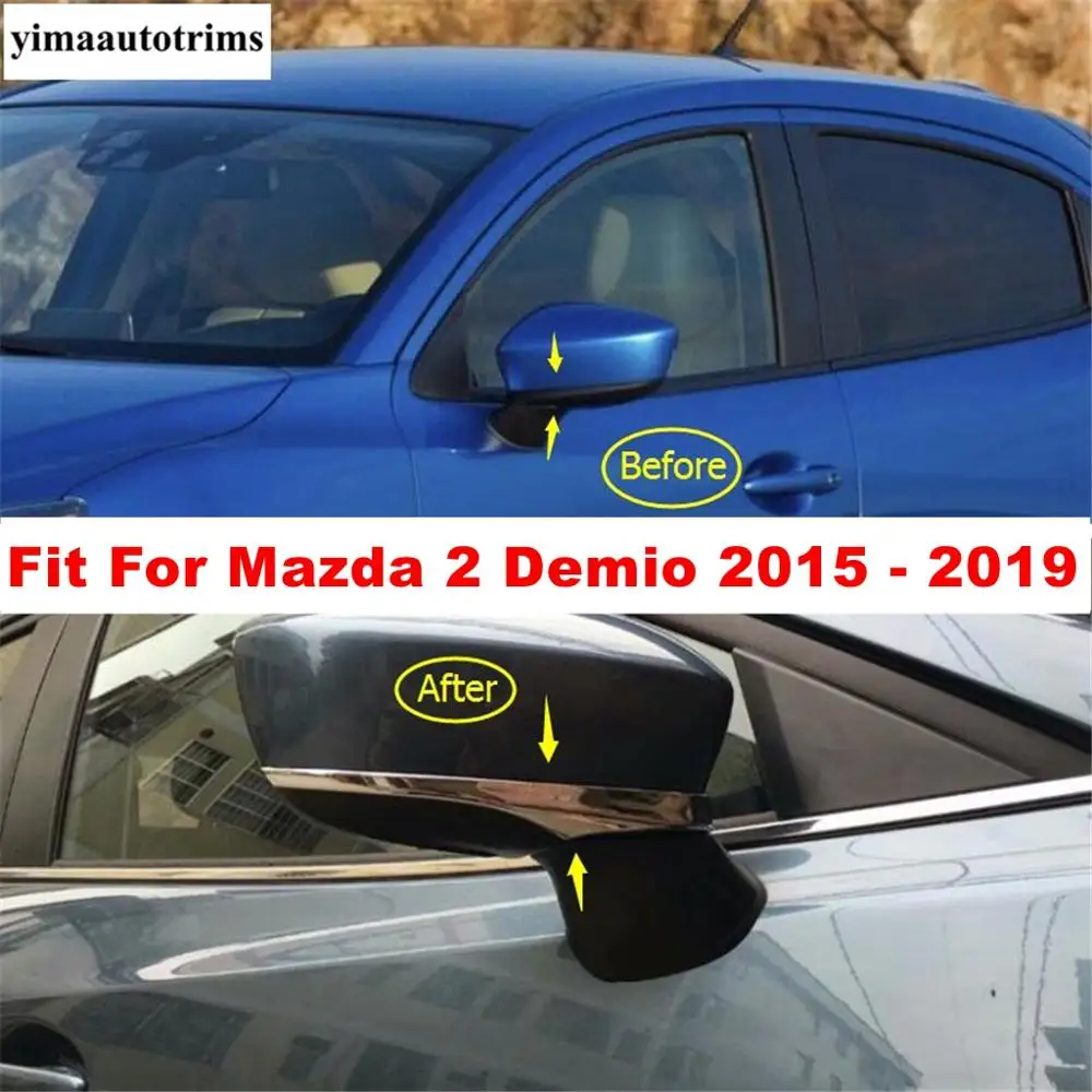 

Door Rearview Mirror Anti-rub Rubbing Strip Decoration Cover Trim For Mazda 2 Demio 2015 - 2021 ABS Chrome Exterior Refit Kit