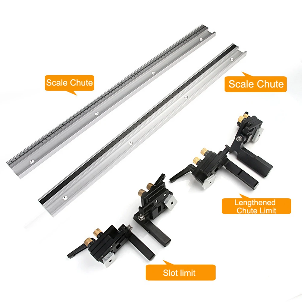

Miter Track Stop Aluminum Alloy T-track Woodworking T-slot Miter with Scale Strong Clamping Ability and Wear-Resistant