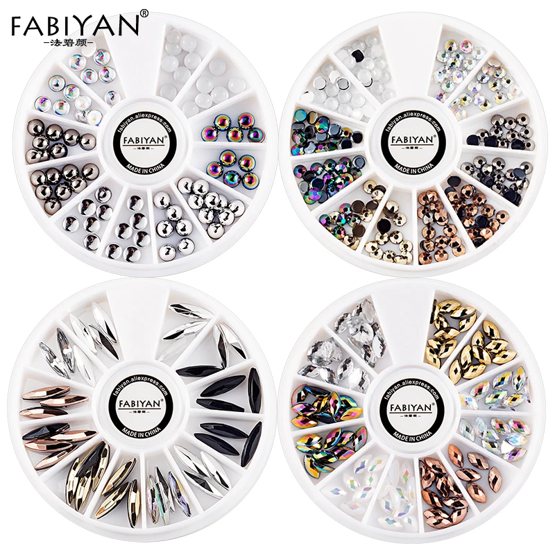 Прозрачные украшения для дизайна ногтей акриловые смешанные размеры 3D Типсы
