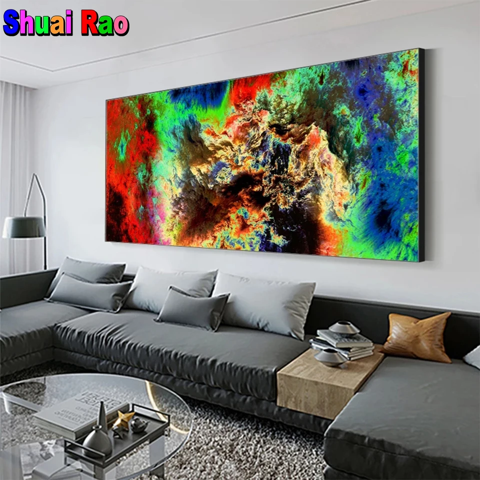 

Red Green Color Fantasy Abstract Clouds 5d diy diamond painting stitch,mosaic full drill diamond embroidery gift home decor